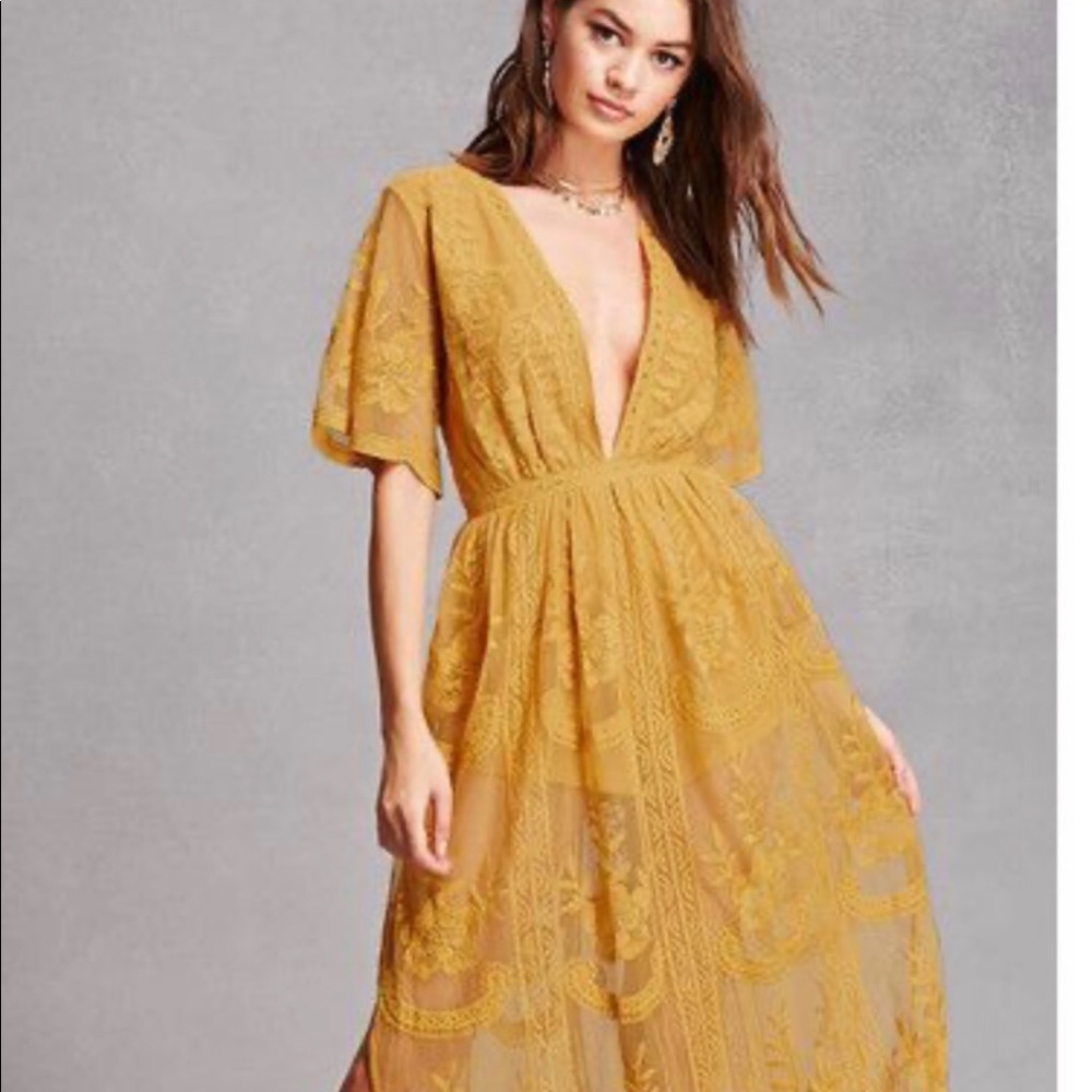 honey punch mustard dress